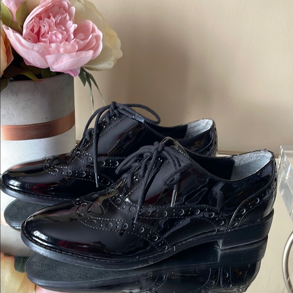 VIONIC WISE HADLEY ORTHOTIC BLACK PATENT LEATHER BROGUE OXFORD - Picture 2 of 8